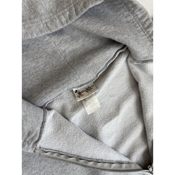 Vtg Disney Epcot One Mouse One World Grey Zip Up Hoodie Sweatshirt Size Small - Picture 3 of 8